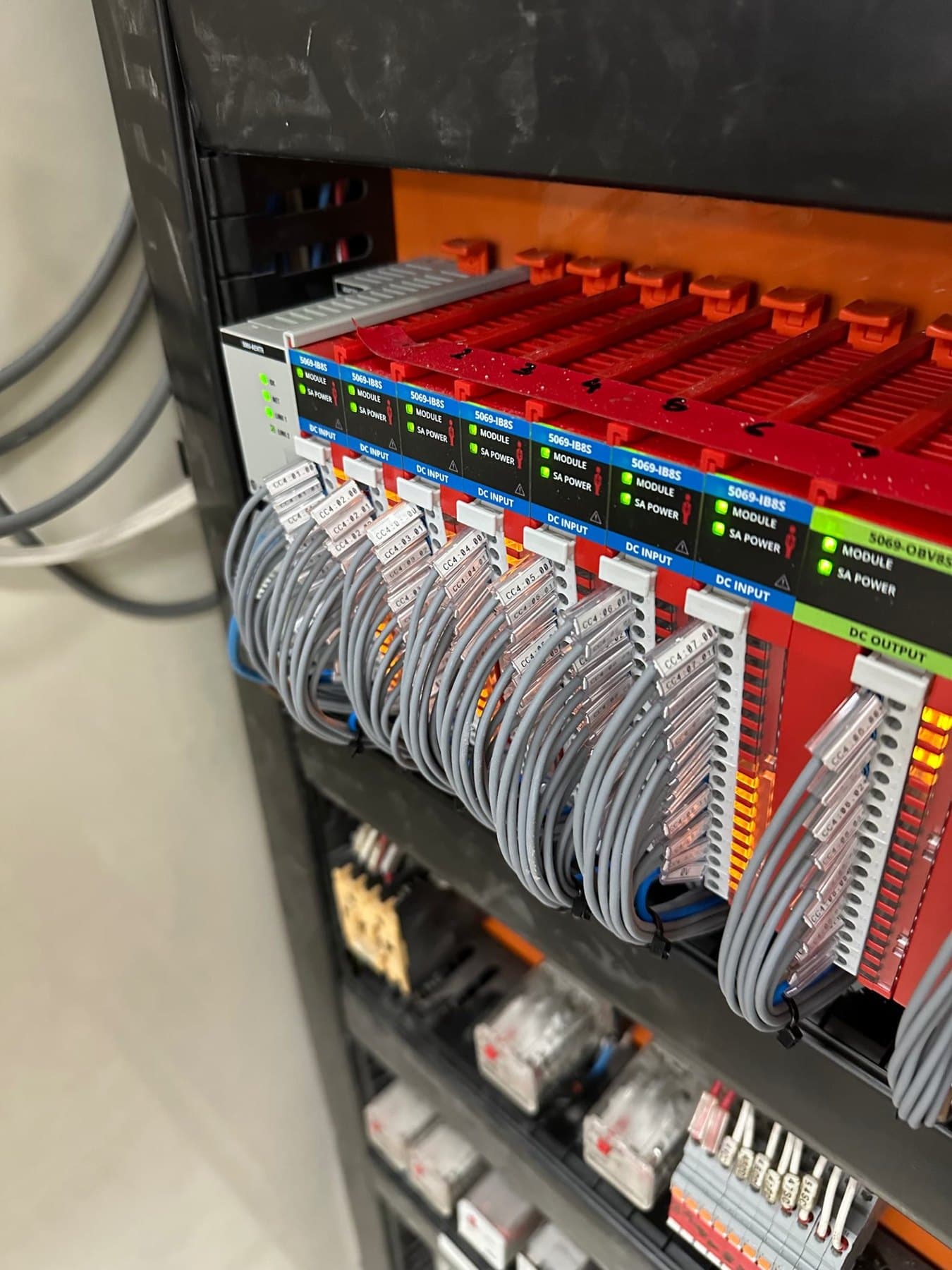 New cabling installed during the production line modernisation